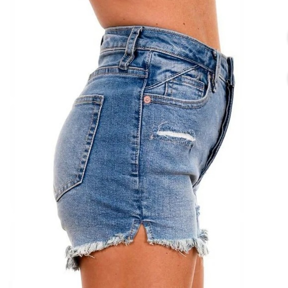 Free People CRVY Vintage Frayed Hem High-Rise Shorts- Size 25 - Picture 3 of 13